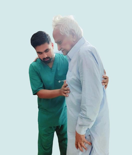 attendant-helping patient