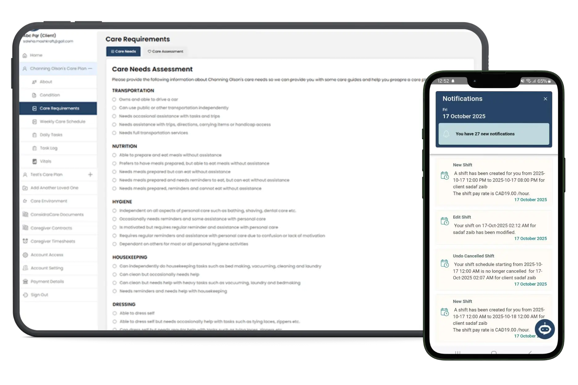 Care Needs Assessement