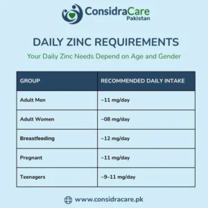 Daily Zinc Requirements